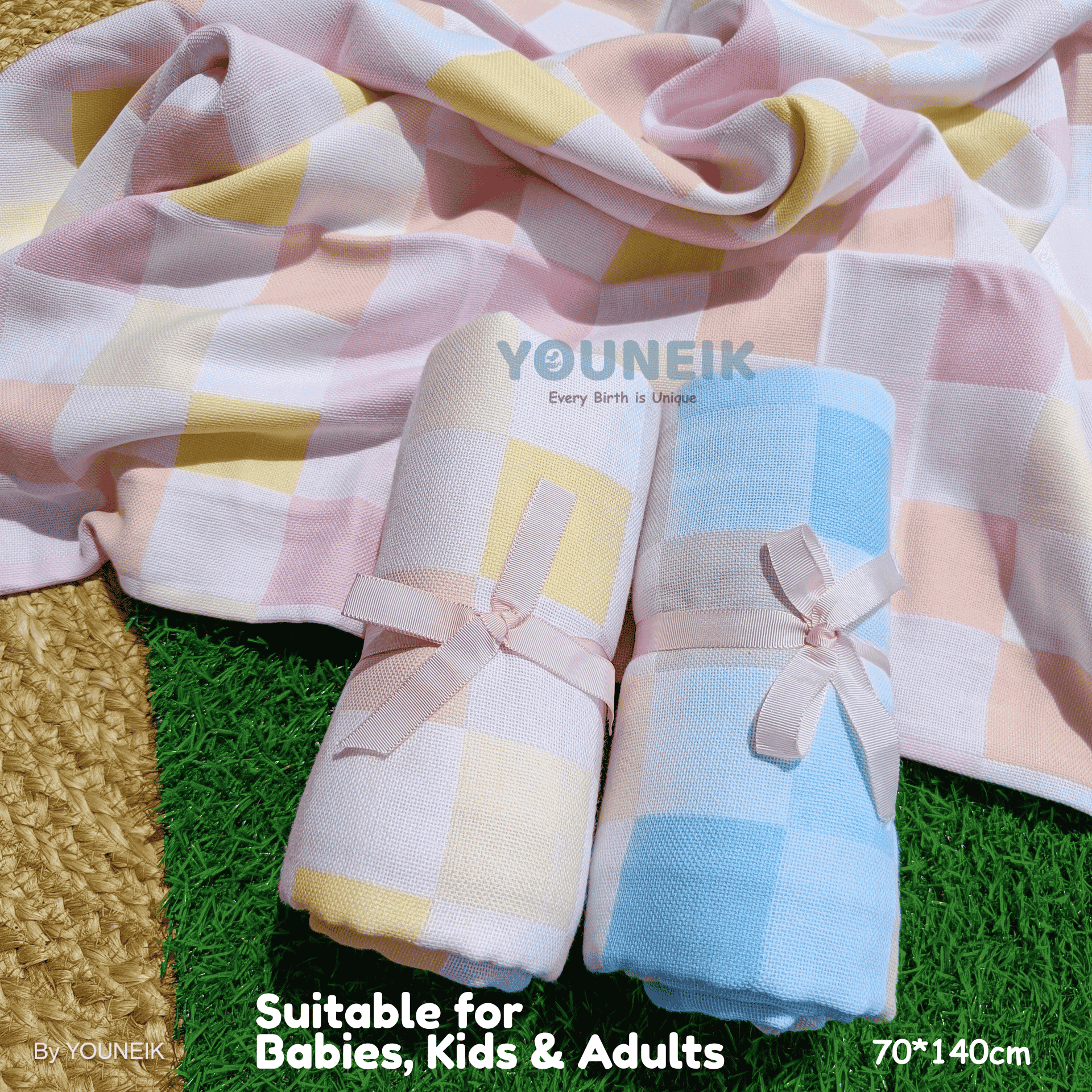 Organic Muslin Bath Towel | 70*140 cm | New Born to Adults